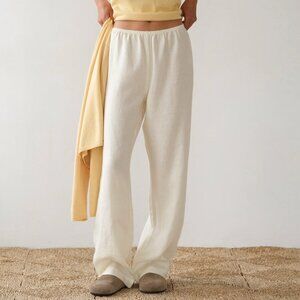DONNI. The Linen Simple Pant in Creme NWT Size Small